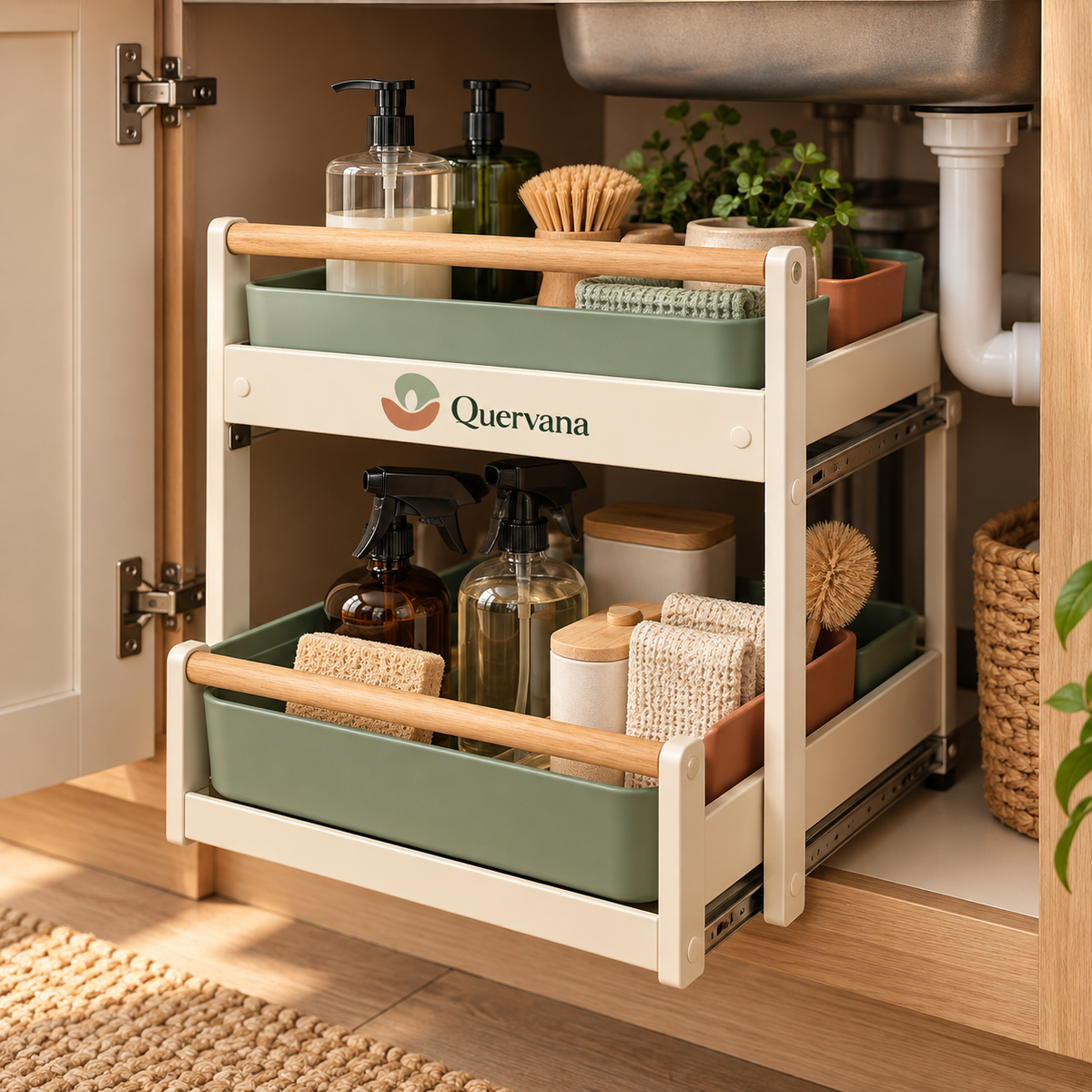 Quervana™ 2-Tier Pull-Out Under Sink Organizer with Dual Sliding Baskets