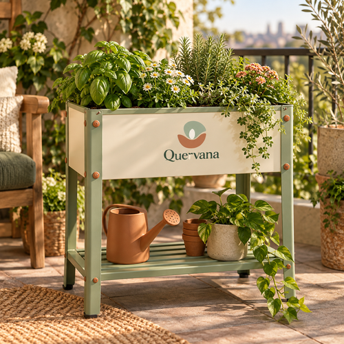 Quervana™ Elevated Raised Garden Bed with Lower Storage Shelf