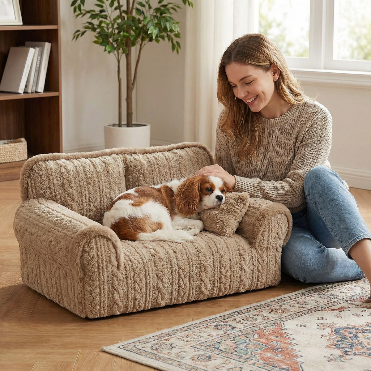 🐶🛋️ 𝐿𝑢𝑥𝑢𝑟𝑦 𝑃𝑒𝑡 𝑆𝑜𝑓𝑎 𝐵𝑒𝑑 – 𝐶𝑜𝑧𝑦 𝑃𝑙𝑢𝑠ℎ 𝐶𝑜𝑢𝑐ℎ 𝑓𝑜𝑟 𝐶𝑎𝑡𝑠 & 𝐷𝑜𝑔𝑠🐾